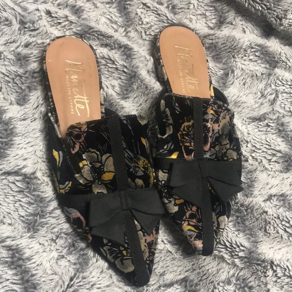 Nanette Lepore Allegra Bow Velvet Mule Slide 6